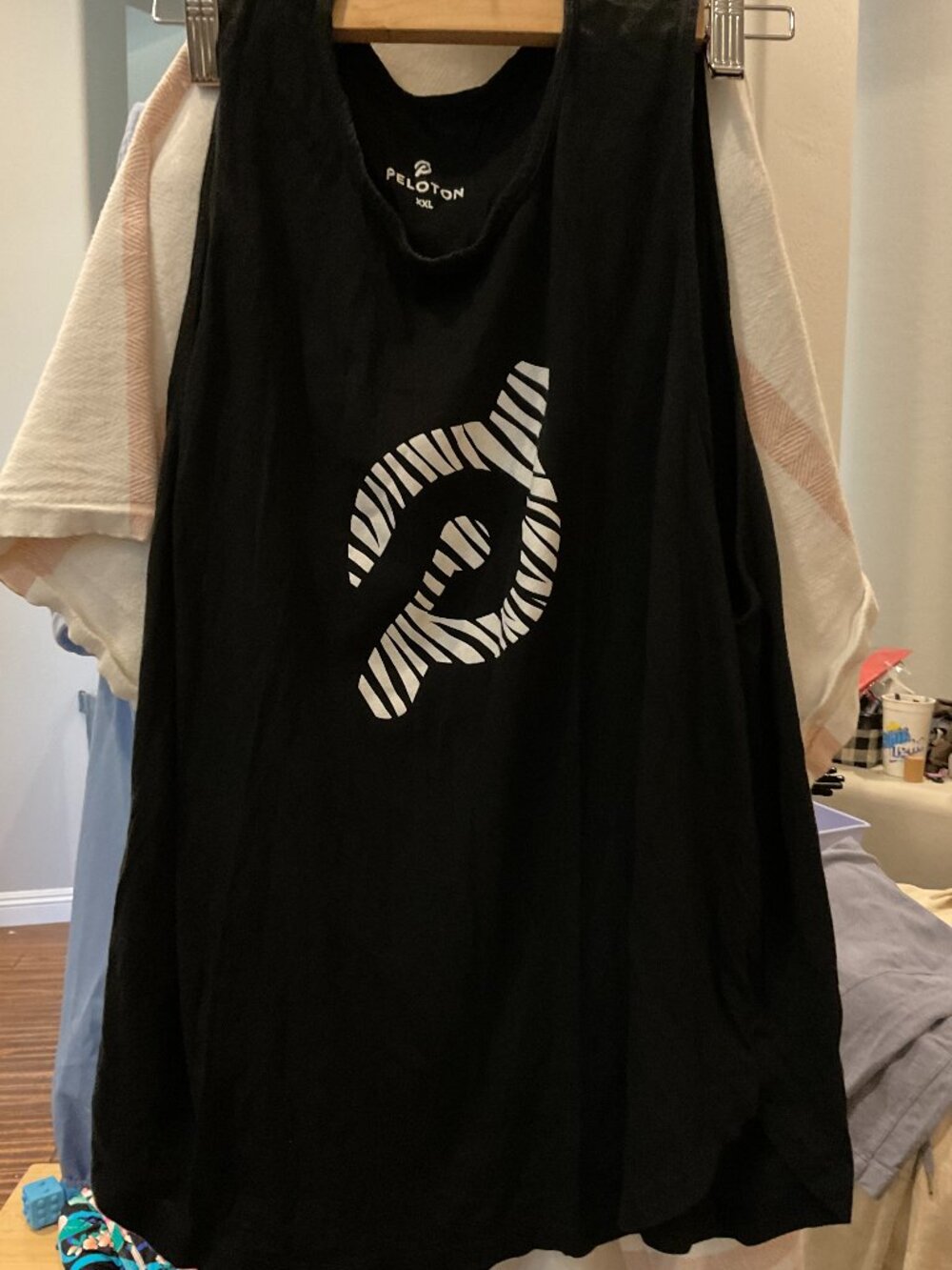 Peloton Muscle Tank Top | Black | Zebra Logo Graphic | Size XXL | Like New